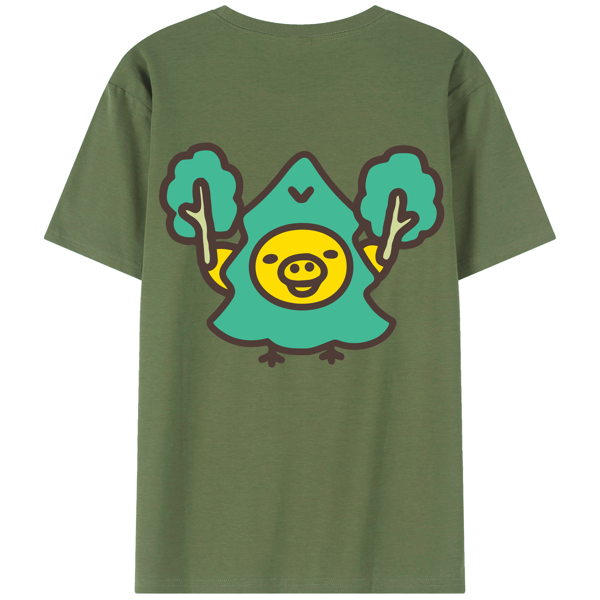 （画像用） リラックマ リラックマ キイロイトリ Rilakkuma Korilakkuma Kiiroitori 綿100％ メンズ半袖Tシャツ（バックプリント） 通気性